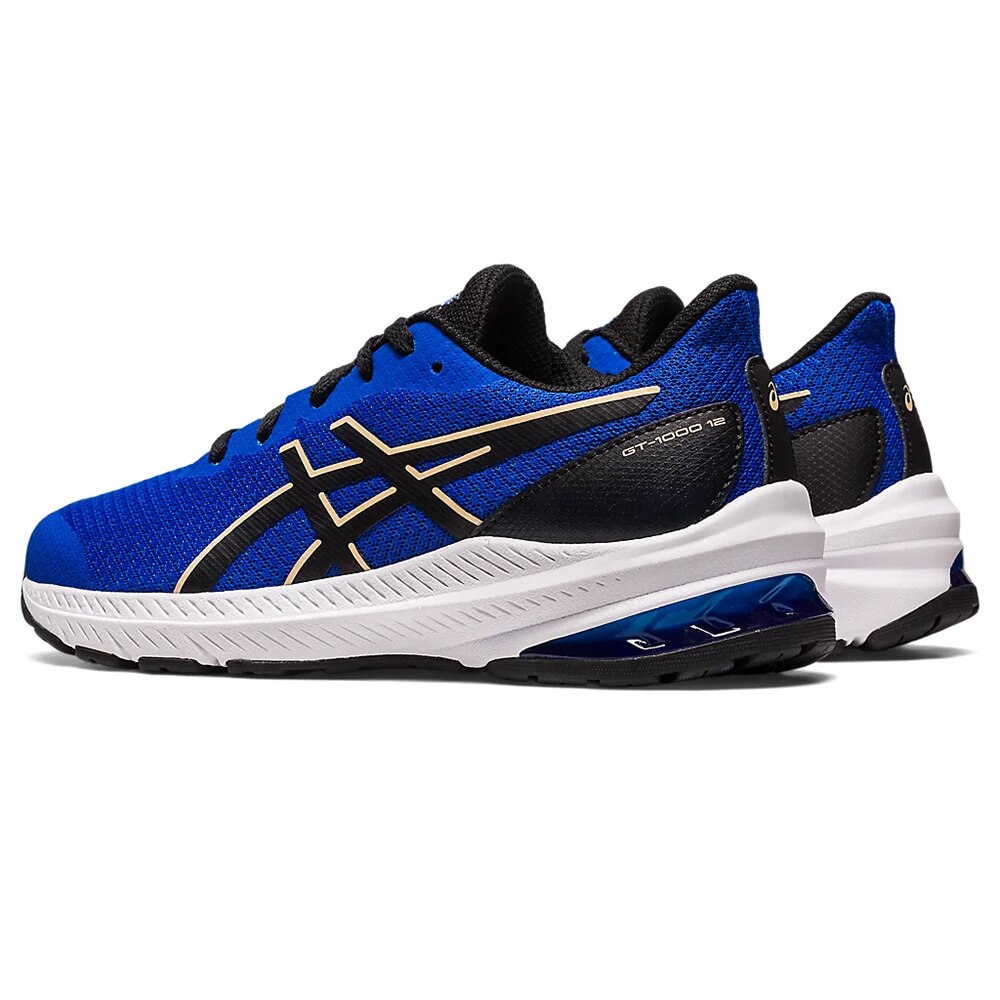 アシックス（ASICS）（キッズ）ジュニア スポーツシューズ GT-1000 12 GS ブルー ブラック 1014A296.402 スニーカー トレーニング ジョグ スポーツ 安定性