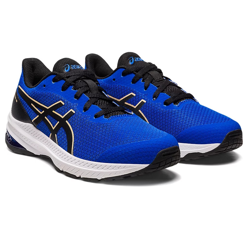 アシックス（ASICS）（キッズ）ジュニア スポーツシューズ GT-1000 12 GS ブルー ブラック 1014A296.402 スニーカー トレーニング ジョグ スポーツ 安定性