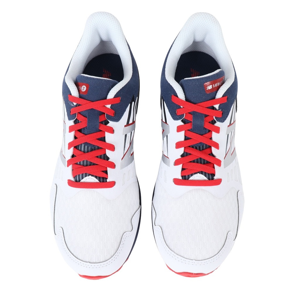 ニューバランス（new balance）（キッズ）ジュニア スポーツ シューズ ハンゾーJ v6 レース ホワイト ネイビー YPHANZT6M スニーカー トレーニング 通学 運動