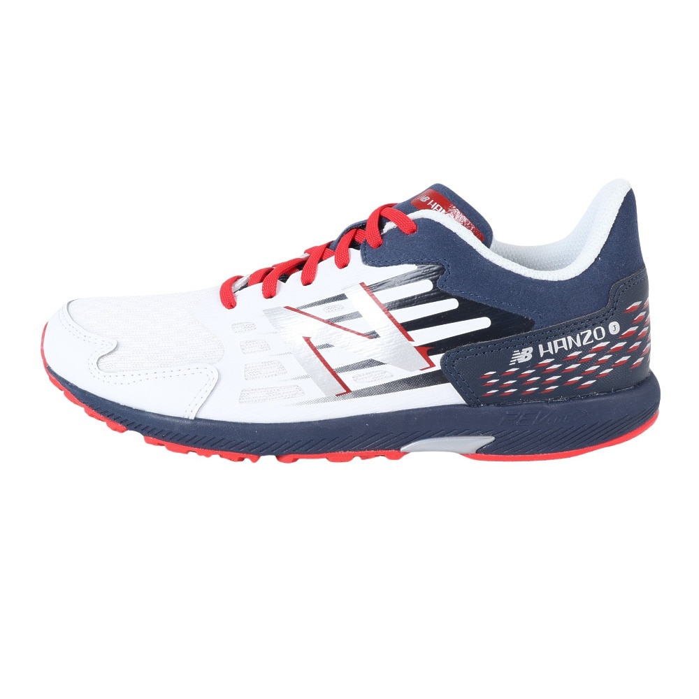 ニューバランス（new balance）（キッズ）ジュニア スポーツ シューズ ハンゾーJ v6 レース ホワイト ネイビー YPHANZT6M スニーカー トレーニング 通学 運動
