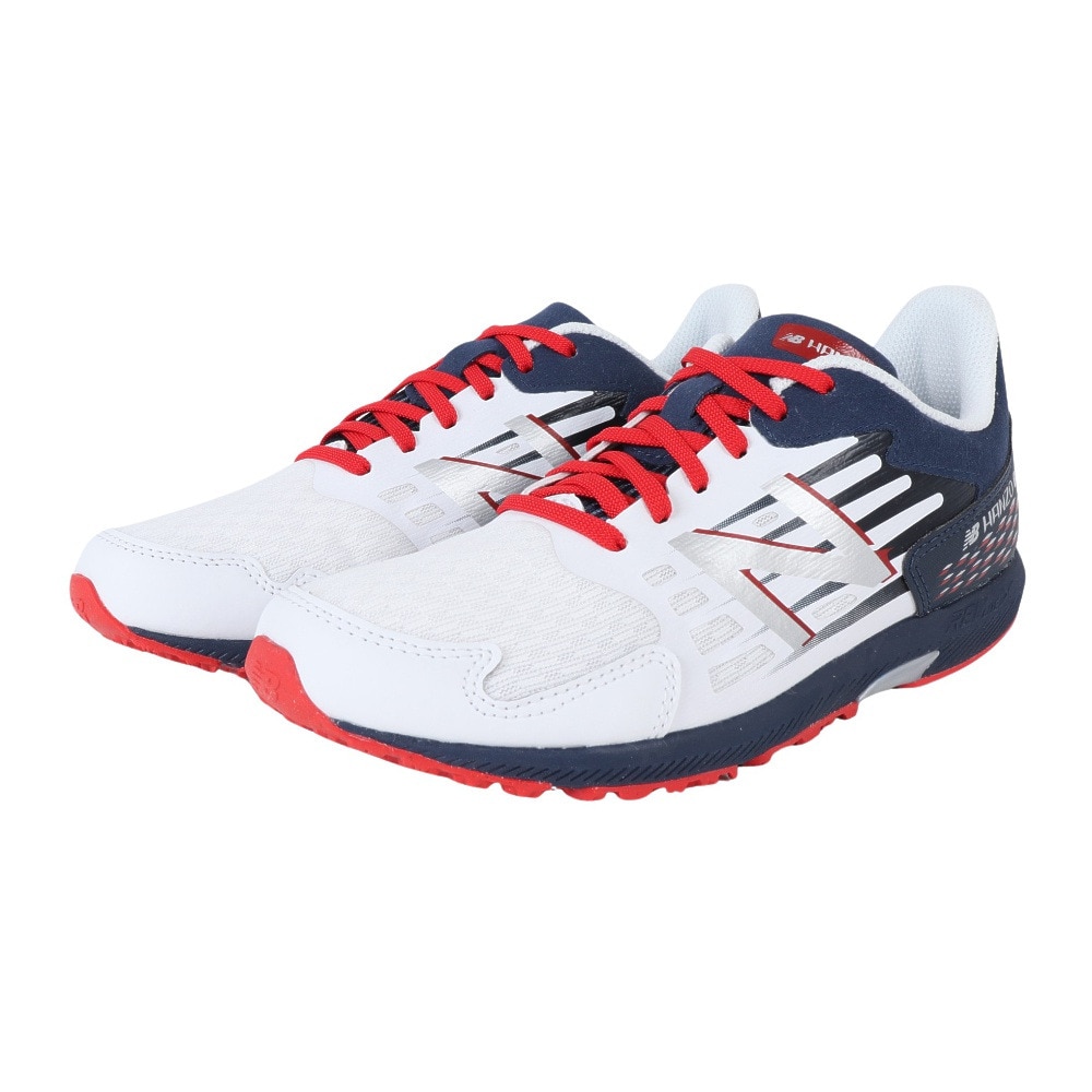 ニューバランス（new balance）（キッズ）ジュニア スポーツ シューズ ハンゾーJ v6 レース ホワイト ネイビー YPHANZT6M スニーカー トレーニング 通学 運動