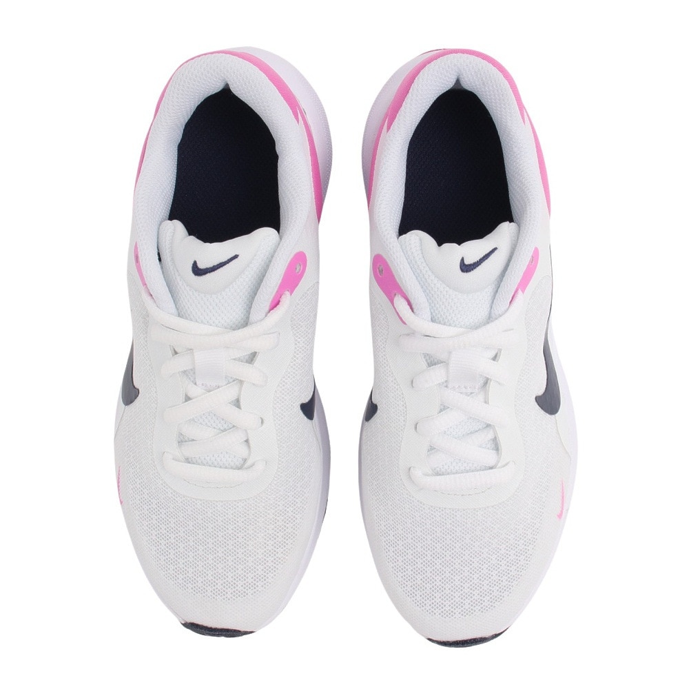 ナイキ（NIKE）（キッズ）ジュニア スポーツ シューズ レボリューション7GS ホワイト ピンク FB7689-103 スニーカー クッション性 学校 部活 登校 通学 運動