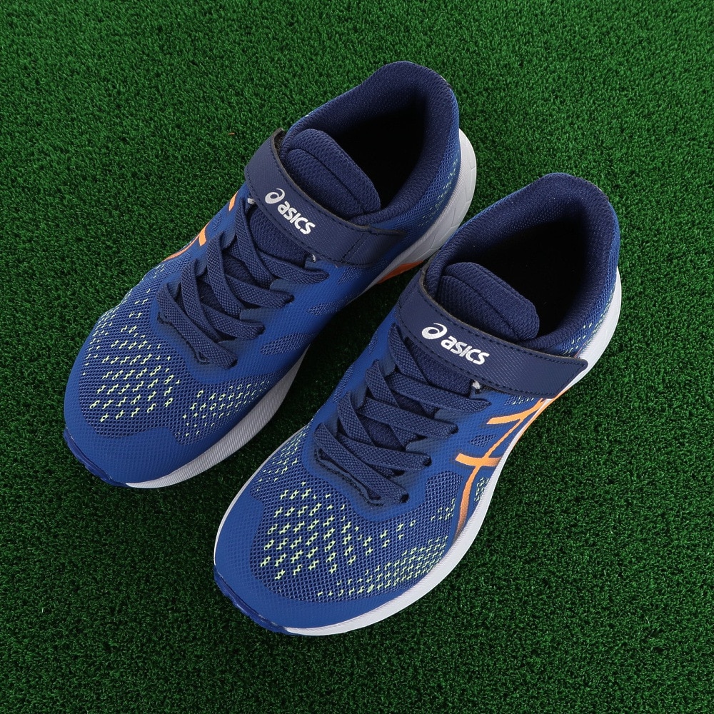 アシックス（ASICS）（キッズ）ジュニア スポーツ シューズ レーザービーム RH-MG ブルー 1154A146.400 スニーカー ベルクロ ベルト付き 消臭 通気性 