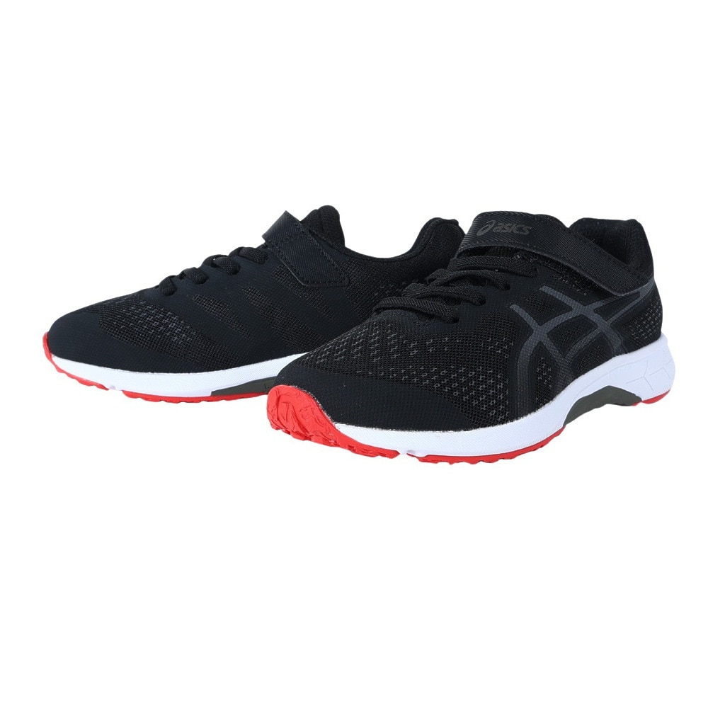 アシックス（ASICS）（キッズ）ジュニアシューズ レーザービーム RH-MG ブラック 1154A146.001 スニーカー ランニング スポーツ ベルクロ ベルト付き 消臭