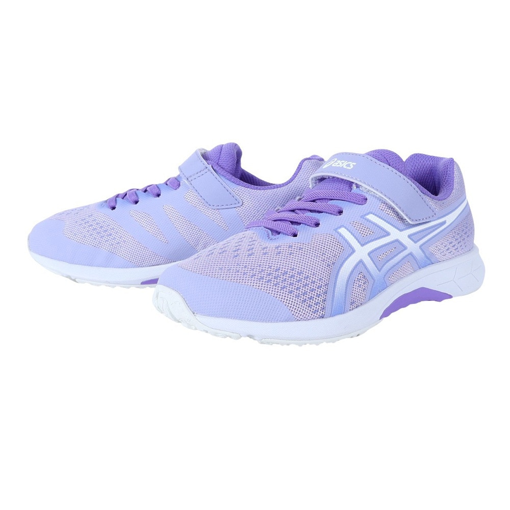 アシックス（ASICS）（キッズ）ジュニア シューズ レーザー ビーム RH-MG ラベンダー 1154A155.500 スニーカー ランニング ベルクロ ベルト付き 消臭 白底