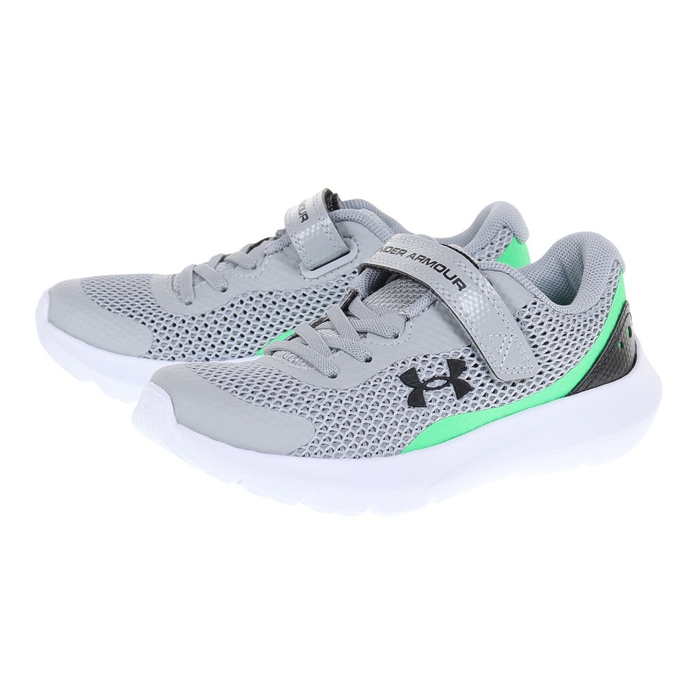 アンダーアーマー（UNDER ARMOUR）（キッズ）ジュニア スポーツシューズ サージ3 AC グレー 3024990 104 スニーカー ベルクロ ベルト付き 軽量 通気性