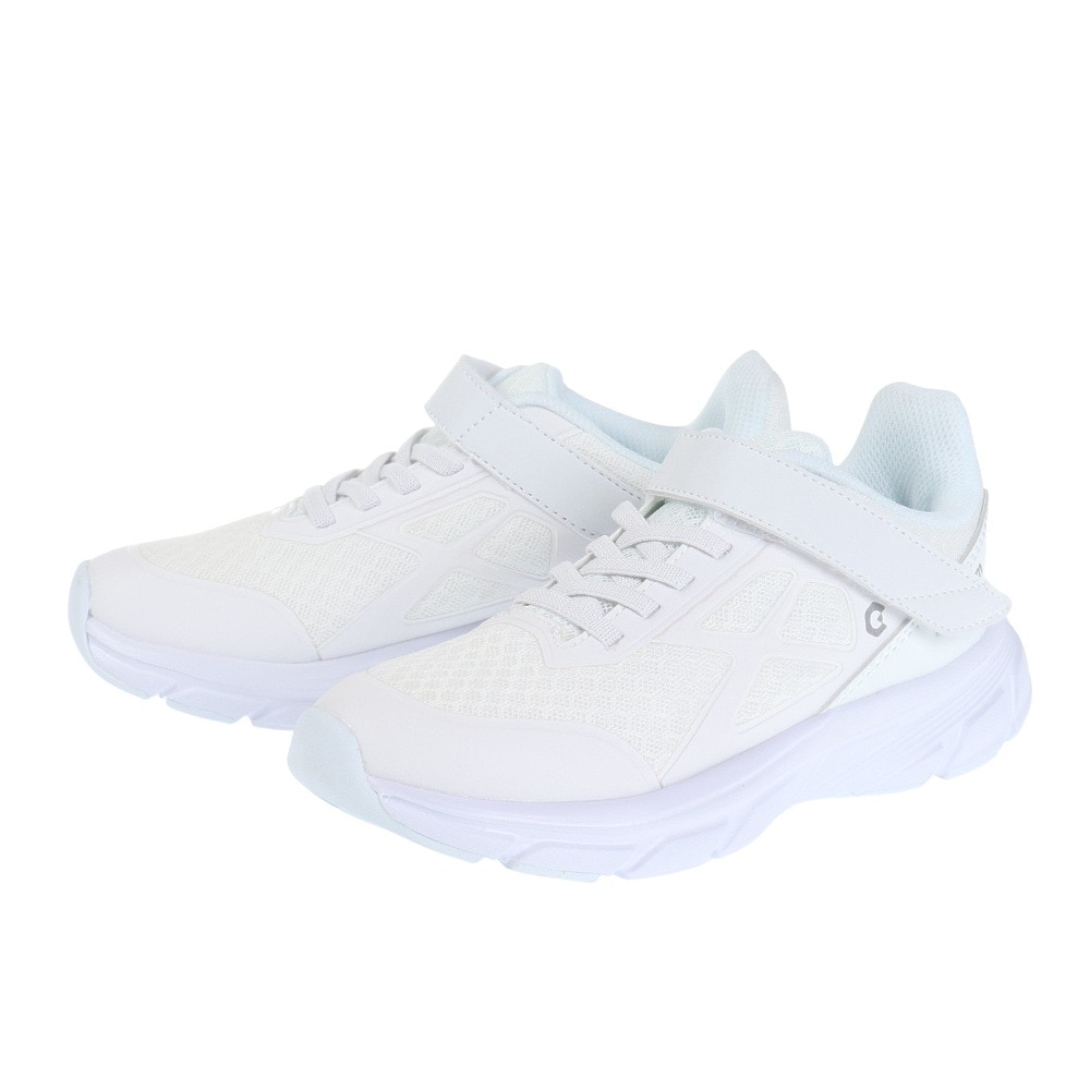 ジローム（GIRAUDM）（キッズ）ジュニア ランニングシューズ Partir Ecole ホワイト TR3S0007-SH793-GRCDL WHT スニーカー スポーツ ベルクロ ベルト付き 通学