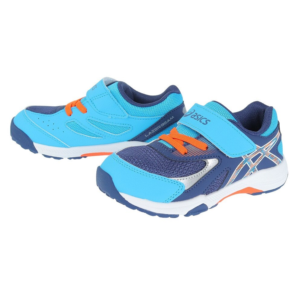 アシックス（ASICS）（キッズ）ジュニアスポーツシューズ レーザービーム KC-MG ネイビー ホワイト 1154A158.401 スニーカー ベルクロ ベルト付き 消臭