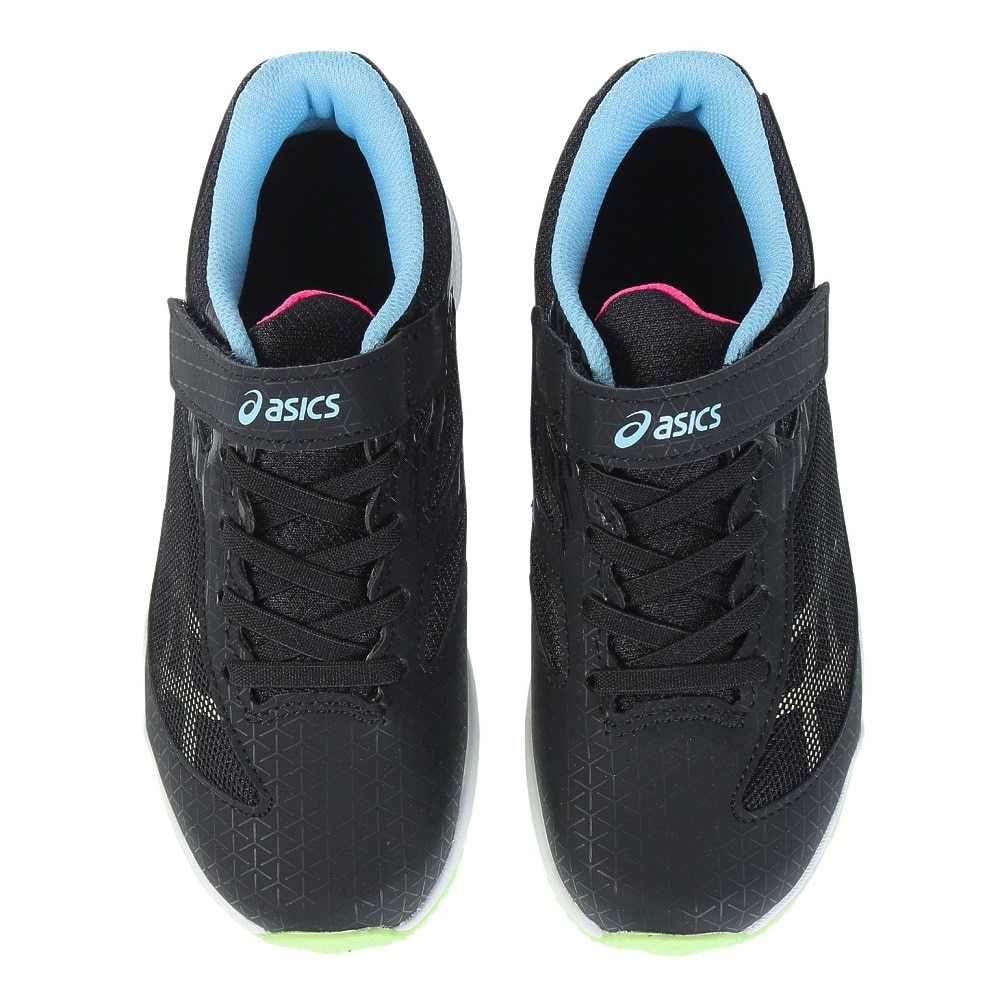 アシックス（ASICS）（キッズ）ジュニアスポーツシューズ レーザービーム SI-MG WIDE ブラック イエロー 1154A160.002 スニーカー ベルクロ ベルト付き 消臭