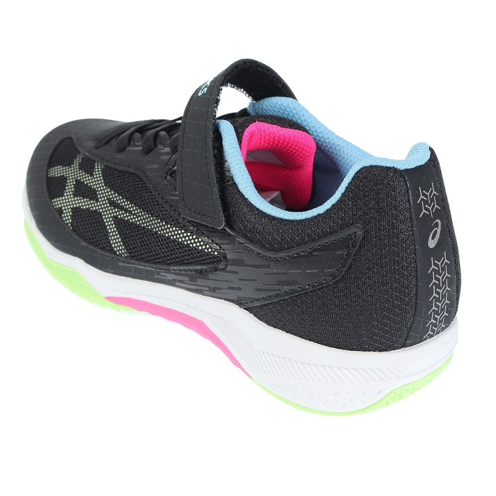 アシックス（ASICS）（キッズ）ジュニアスポーツシューズ レーザービーム SI-MG WIDE ブラック イエロー 1154A160.002 スニーカー ベルクロ ベルト付き 消臭