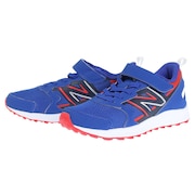 ニューバランス（new balance）（キッズ）ジュニア ランニングシューズ YU650 ブルー レッド YU650GR1W スニーカー スポーツ ベルクロ ベルト付き 登校 