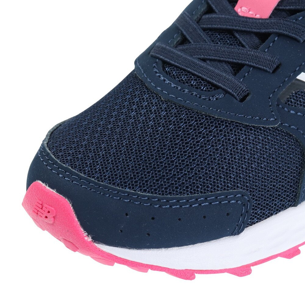 ニューバランス（new balance）（キッズ）ジュニア ランニングシューズ YU650 ネイビー ピンク YU650NP1W スニーカー スポーツ ベルクロ ベルト付き 登校 