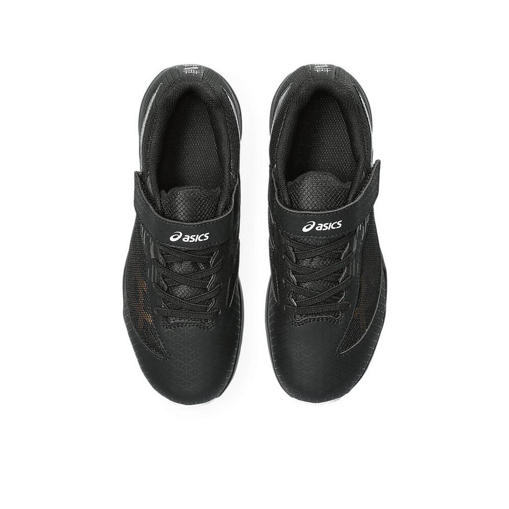 アシックス（ASICS）（キッズ）ジュニアスポーツシューズ レーザービーム SI-MG WIDE ブラック ゴールド 1154A164.001 スニーカー ベルクロ ベルト付き 消臭