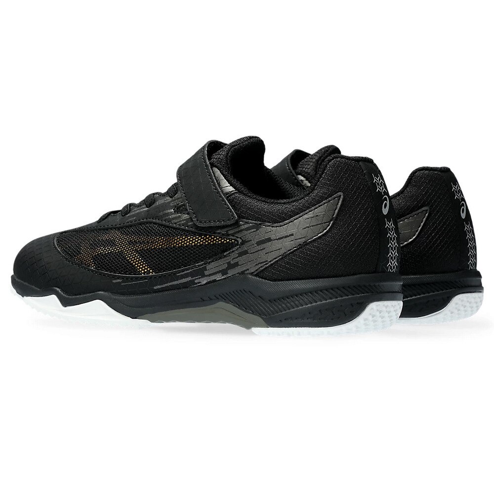 アシックス（ASICS）（キッズ）ジュニアスポーツシューズ レーザービーム SI-MG WIDE ブラック ゴールド 1154A164.001 スニーカー ベルクロ ベルト付き 消臭