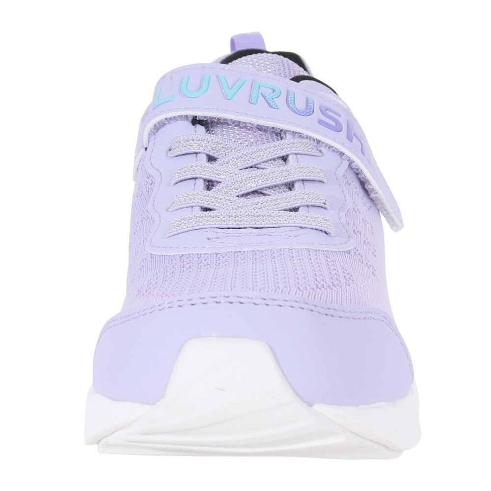 ムーンスター（MoonStar）（キッズ）ジュニア スポーツ シューズ ラブラッシュ LV1139WS パープル 12297511 スニーカー ベルクロ 抗菌 防臭 運動会 白底
