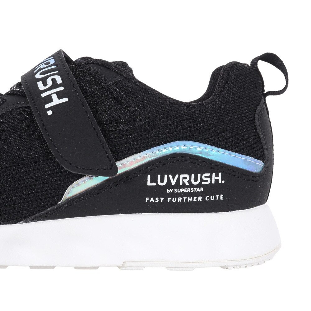 ムーンスター（MoonStar）（キッズ）ジュニアスポーツシューズ ベルクロ ベルト付き スニーカー ラブラッシュ LV1139WS ブラック 12297516