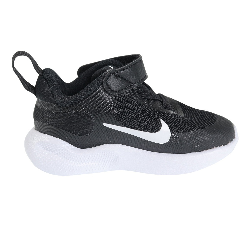 ナイキ（NIKE）（キッズ）ジュニア スポーツ シューズ レボリューション7TDV ブラック ホワイト FB7691-003 ベルクロ ベルト付き スニーカー 面ファスナー 