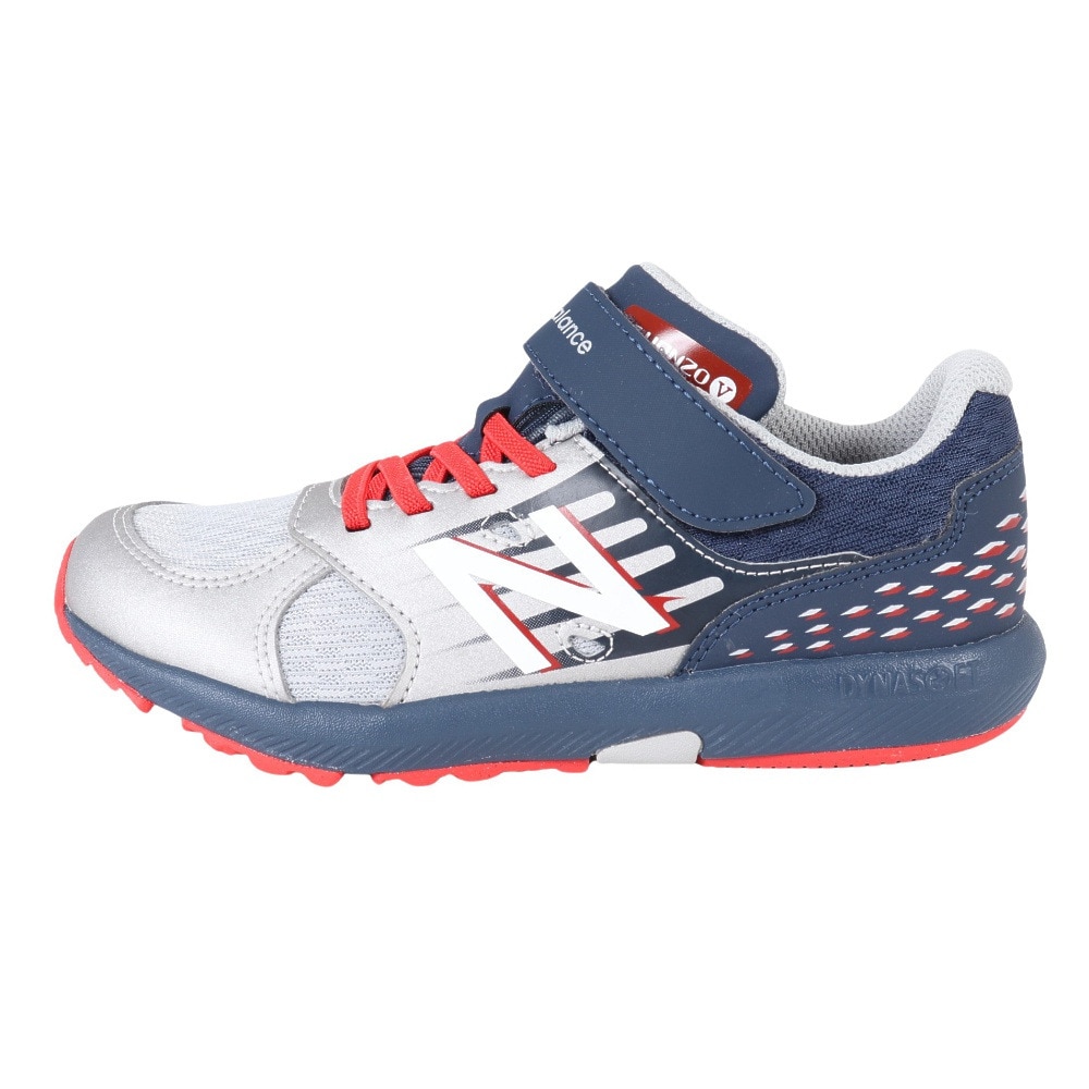 ニューバランス（new balance）（キッズ）ジュニアスポーツシューズ ハンゾーV v3 シルバー PXHANVT3M スニーカー ベルクロ ベルト付き 軽量 耐久性 屈曲性