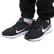 ナイキ（NIKE）（キッズ）レボリューション 6 NN PSV ブラック ホワイト 黒 白 DD1095-003 ジュニア スポーツシューズ マジックテープ スニーカー 運動靴 子供