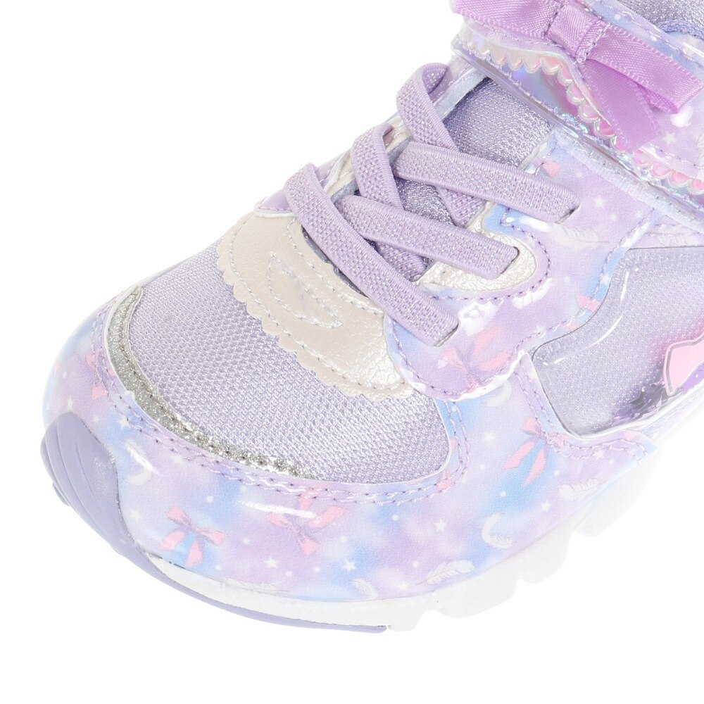 ムーンスター（MoonStar）（キッズ）ジュニア スポーツ シューズ LV 1121 2E ラブラッシュ パープル 12296791 23SS ベルクロ スニーカー 抗菌 防臭 軽量 