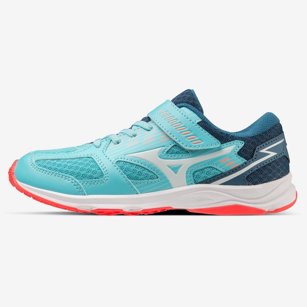 ミズノ（MIZUNO）（キッズ）ジュニアスポーツシューズ スピードスタッズ 3 ブルー ホワイト K1GC224051 スニーカー ベルクロ ベルト付き 運動会 登校