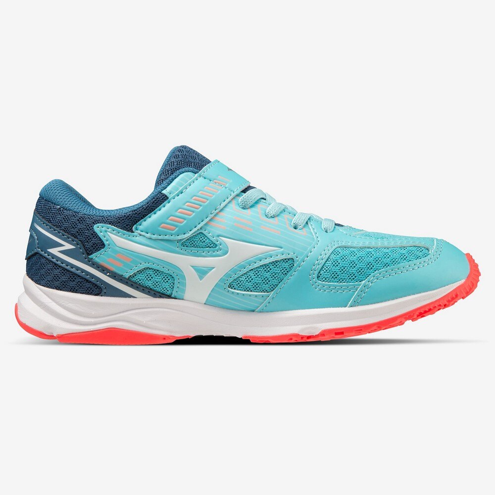 ミズノ（MIZUNO）（キッズ）ジュニアスポーツシューズ スピードスタッズ 3 ブルー ホワイト K1GC224051 スニーカー ベルクロ ベルト付き 運動会 登校