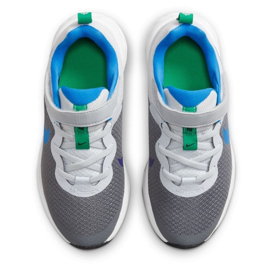 ナイキ（NIKE）（キッズ）ジュニア スポーツ シューズ レボリューション 6 グレー DD1095-008 スニーカー ベルクロ ベルト付き カジュアル 登校 運動