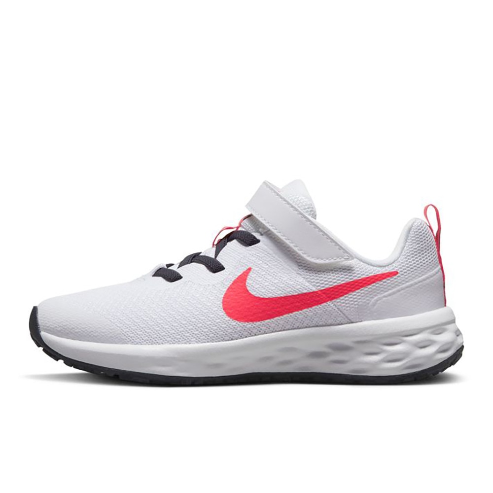 ナイキ（NIKE）（キッズ）ジュニア スポーツ シューズ レボリューション6 NN PSV ホワイト ピンク DD1095-101 スニーカー ベルクロ ベルト付き 登校 登園 