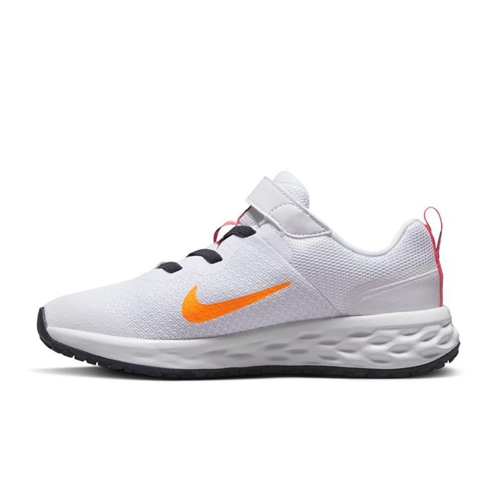 ナイキ（NIKE）（キッズ）ジュニア スポーツ シューズ レボリューション6 NN PSV ホワイト ピンク DD1095-101 スニーカー ベルクロ ベルト付き 登校 登園 