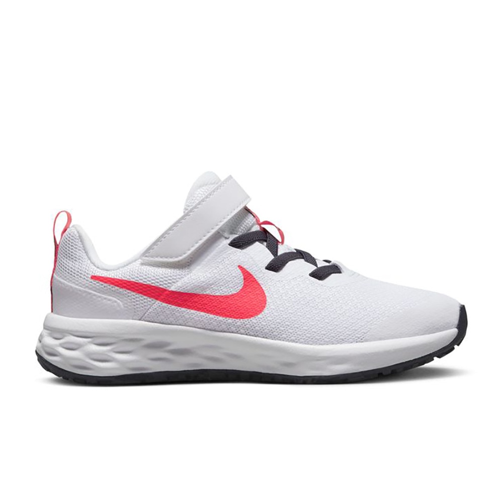 ナイキ（NIKE）（キッズ）ジュニア スポーツ シューズ レボリューション6 NN PSV ホワイト ピンク DD1095-101 スニーカー ベルクロ ベルト付き 登校 登園 