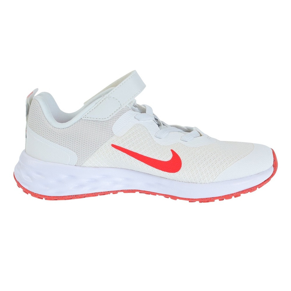 ナイキ（NIKE）（キッズ）ジュニア スポーツ シューズ レボリューション6 ホワイト DD1095-102 スニーカー 軽量 通気性 面ファスナー クッション性 部活