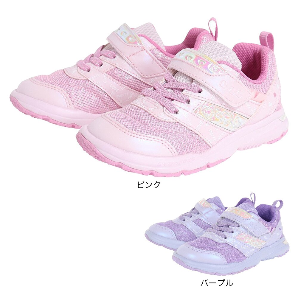 瞬足（syunsoku）（キッズ）スポーツシューズ ベルクロ ベルト付き ピンク LEC7341 P ジュニア スポーツ スニーカー グリップ タテノチカラ