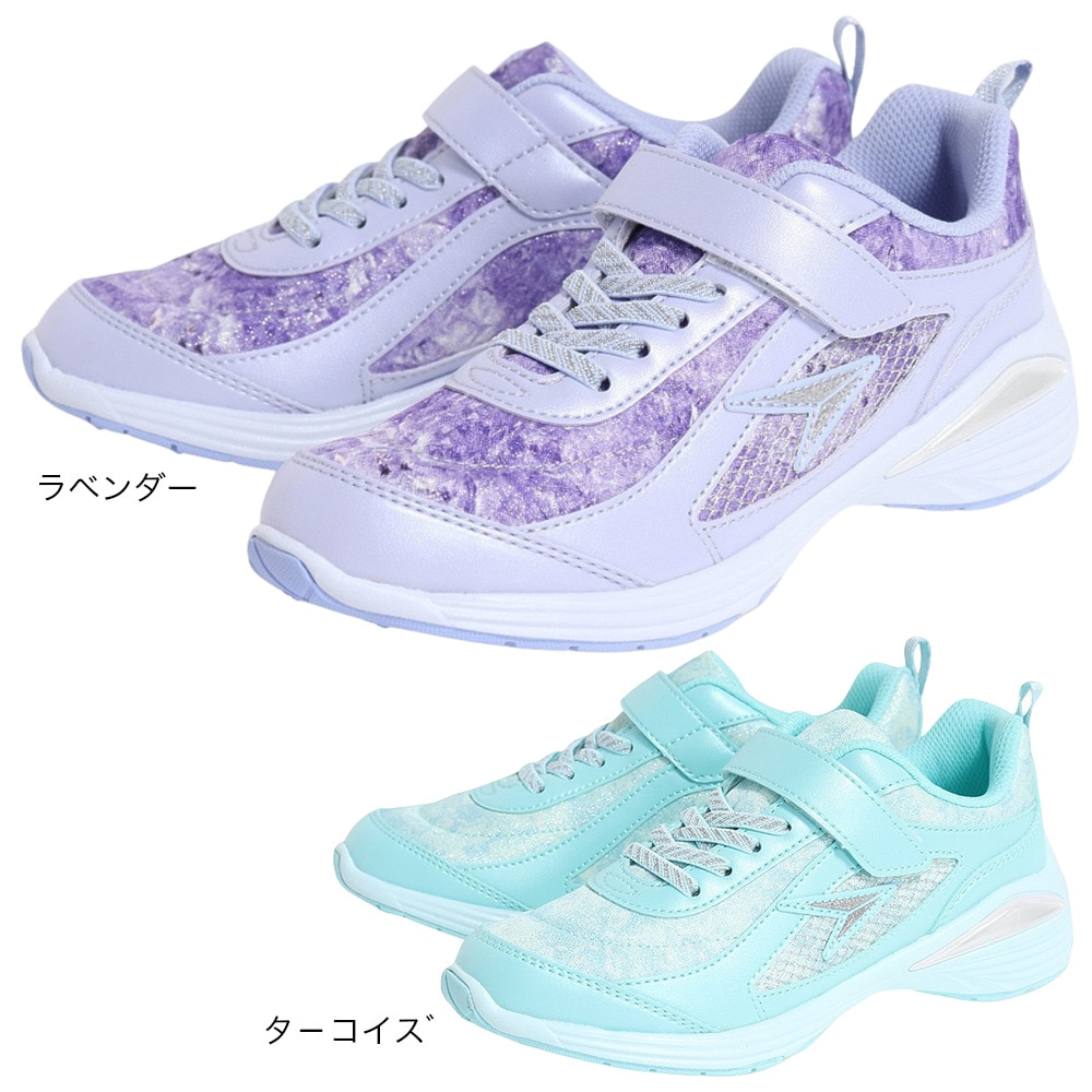 瞬足（syunsoku）（キッズ）スポーツシューズ ベルクロ ベルト付き ヒールアップスニーカー 紫 パープル LEJ7511 LV ジュニア スポーツ スニーカー