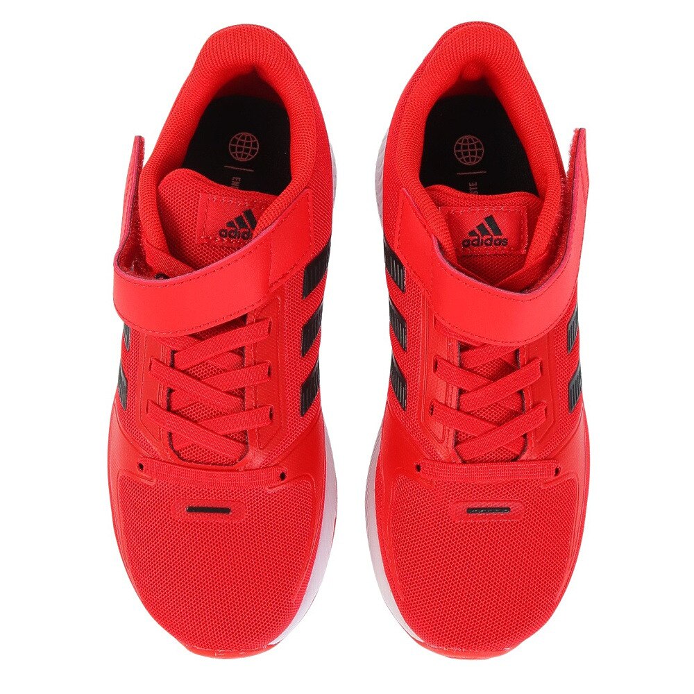 アディダス（adidas）（キッズ）ジュニアスポーツシューズ ランファルコン 2.0 レッド FZ5614 スニーカー ベルクロ ベルト付き 耐久性 通気性 登校