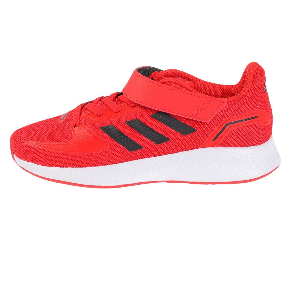 アディダス（adidas）（キッズ）ジュニアスポーツシューズ ランファルコン 2.0 レッド FZ5614 スニーカー ベルクロ ベルト付き 耐久性 通気性 登校