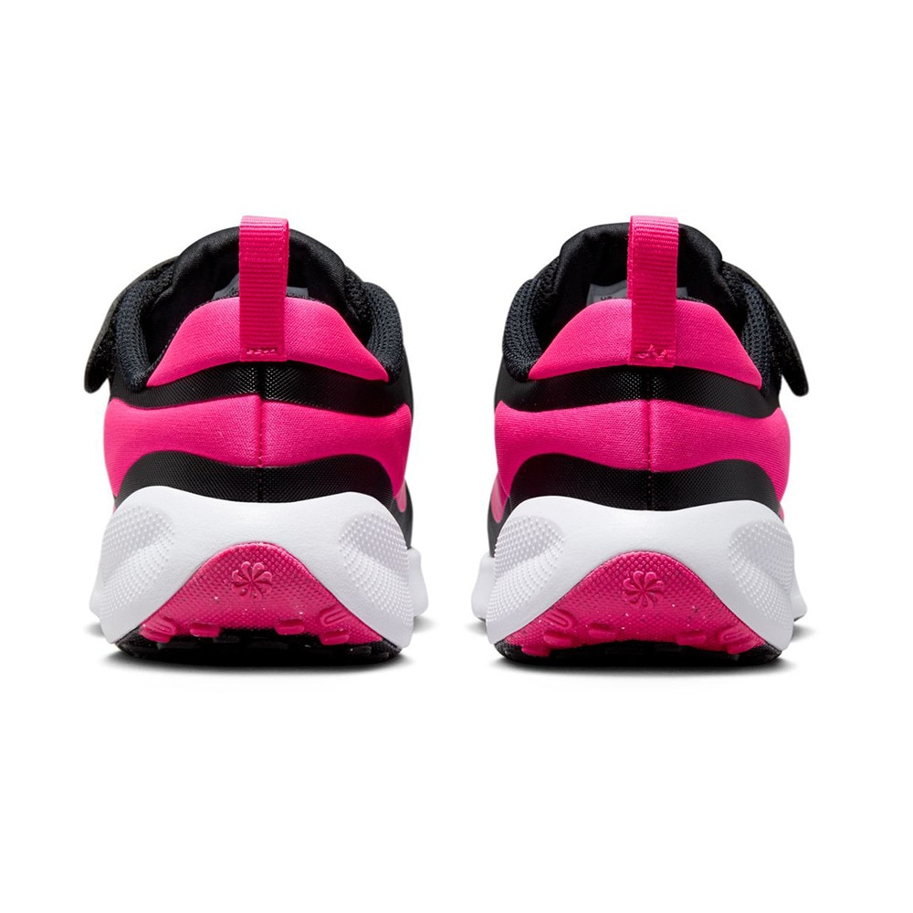ナイキ（NIKE）（キッズ）ジュニア スポーツ シューズ レボリューション7PSV ブラック ピンク FB7690-002 ベルクロ ベルト付き スニーカー 面ファスナー 運動
