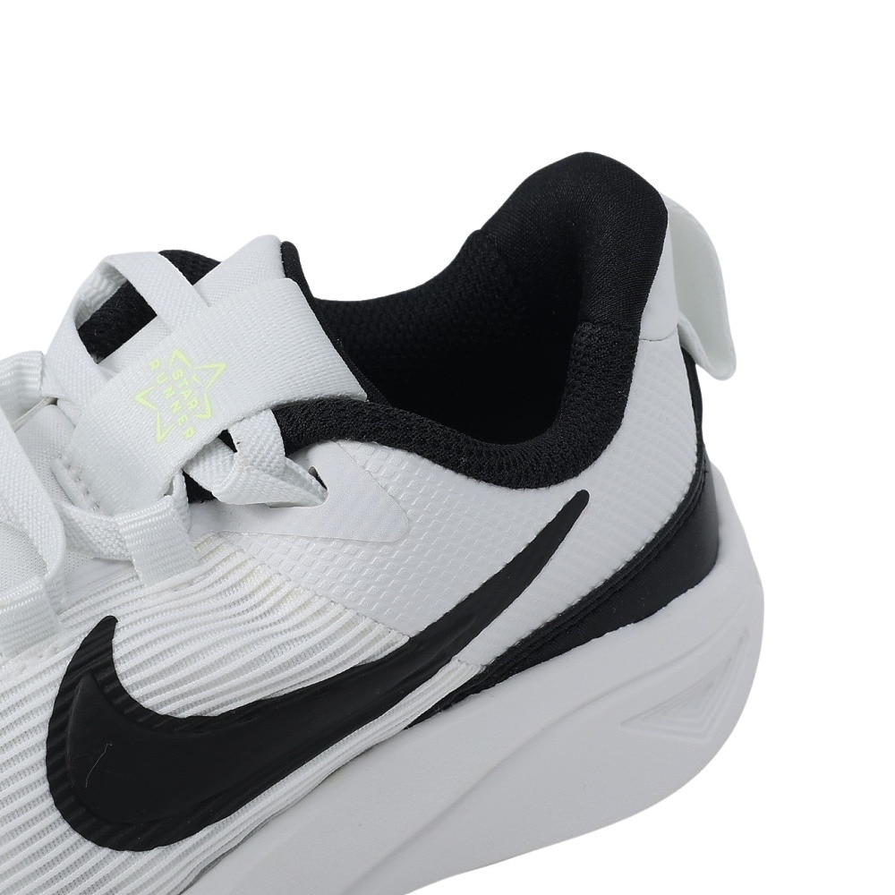 ナイキ（NIKE）（キッズ）ジュニア スポーツ シューズ スターランナー4 NN PS ホワイト ブラック DX7614-102 スニーカー 通学 運動靴 カジュアル クッション性