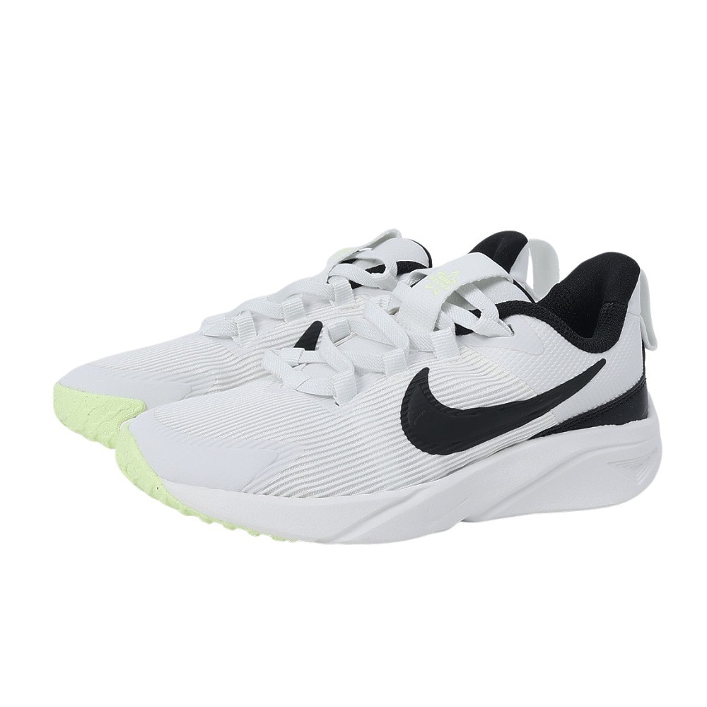 ナイキ（NIKE）（キッズ）ジュニア スポーツ シューズ スターランナー4 NN PS ホワイト ブラック DX7614-102 スニーカー 通学 運動靴 カジュアル クッション性