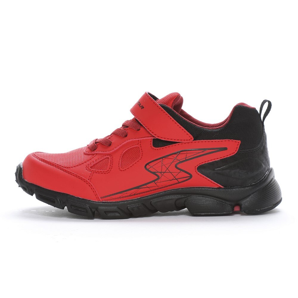 ムーンスター（MoonStar）（キッズ）ボーイズ ジュニア スポーツシューズ ベルクロ ベルト付き スニーカー SS J1218 3E レッド 12299592