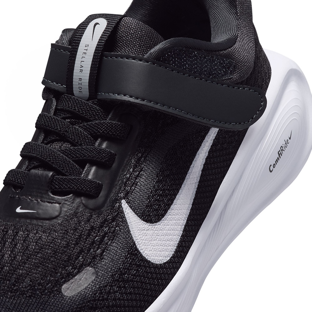 ナイキ（NIKE）（キッズ）ジュニアスポーツシューズ ベルクロ ベルト付き スニーカー ステラー ライド PSV ブラック HQ3267-001