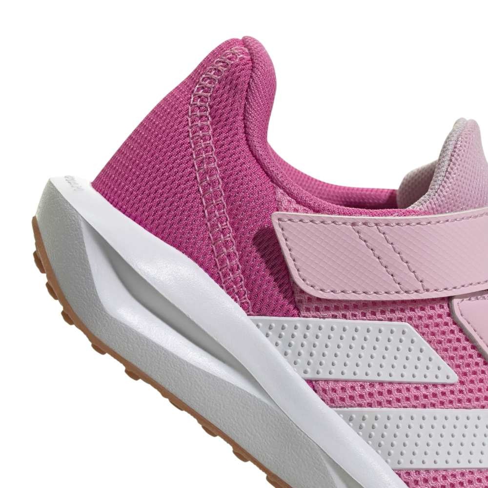 アディダス（adidas）（キッズ）ジュニア スポーツシューズ ベルクロ ベルト付き スニーカー ファイト EL K ピンク ホワイト NSZ68-JQ9516 シューズ