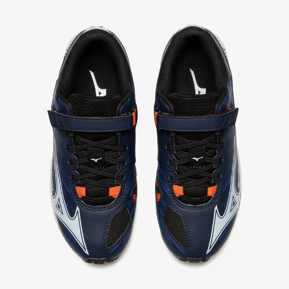 ミズノ（MIZUNO）（キッズ）ジュニアスポーツシューズ ベルクロ ベルト付き スニーカー スピードマッハ 3 ネイビー ホワイト K1GC255211