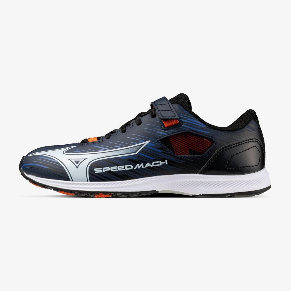 ミズノ（MIZUNO）（キッズ）ジュニアスポーツシューズ ベルクロ ベルト付き スニーカー スピードマッハ 3 ネイビー ホワイト K1GC255211