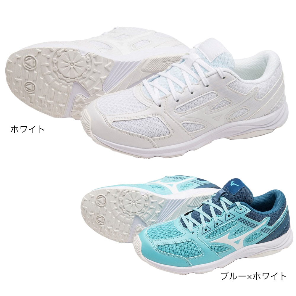 ミズノ（MIZUNO）（キッズ）ジュニアスポーツシューズ スニーカー スピードスタッズ 3 ブルー ホワイト K1GC234102 運動会 登校