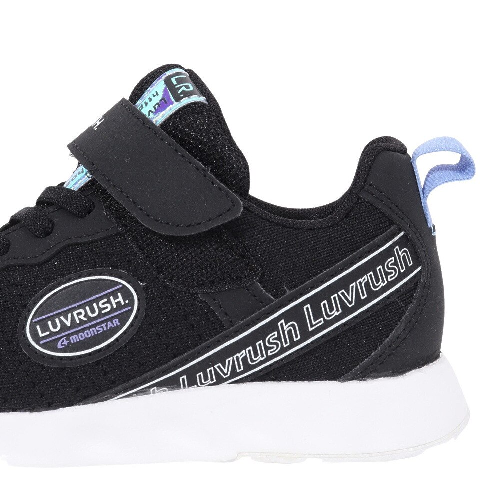 ムーンスター（MoonStar）（キッズ）ジュニアスポーツシューズ ラブラッシュ LV1126WS ブラック 12296896 スニーカー ベルト付き 抗菌 防臭 洗えるインソール