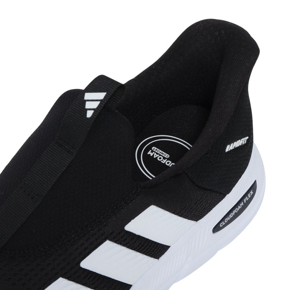アディダス（adidas）（メンズ）スニーカー ウォーキングシューズ クラウドフォーム フレックス ラウンジ ラピッドフィット ブラック ホワイト ONE22-HQ2568 