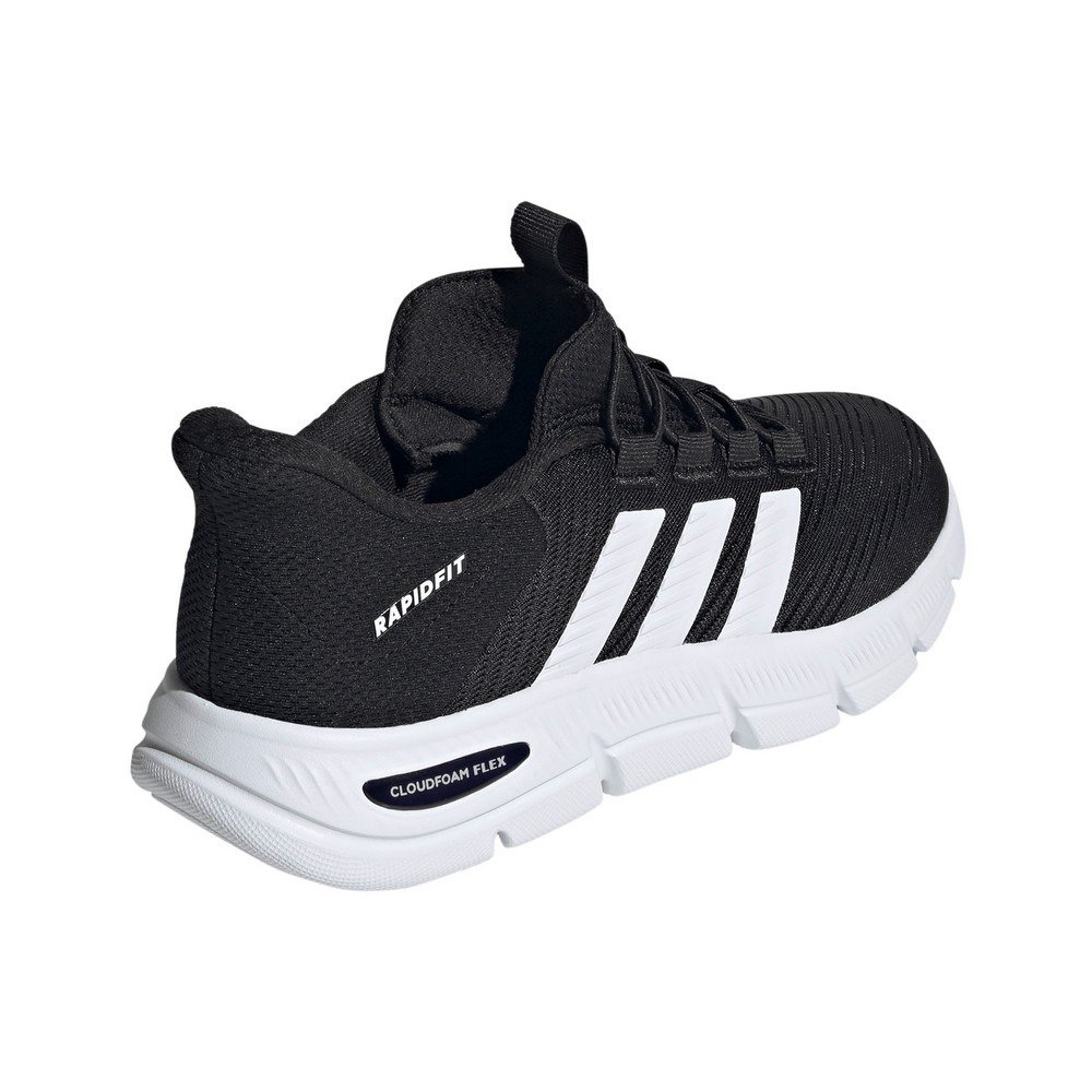 アディダス（adidas）（レディース）スニーカー ウォーキングシューズ クラウドフォーム フレックス ラピッドフィット ブラック ホワイト ONE09-HP7002