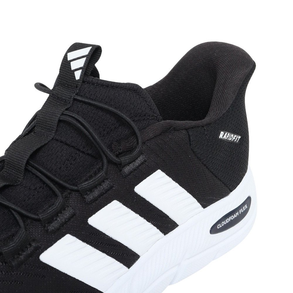 アディダス（adidas）（レディース）スニーカー ウォーキングシューズ クラウドフォーム フレックス ラピッドフィット ブラック ホワイト ONE09-HP7002