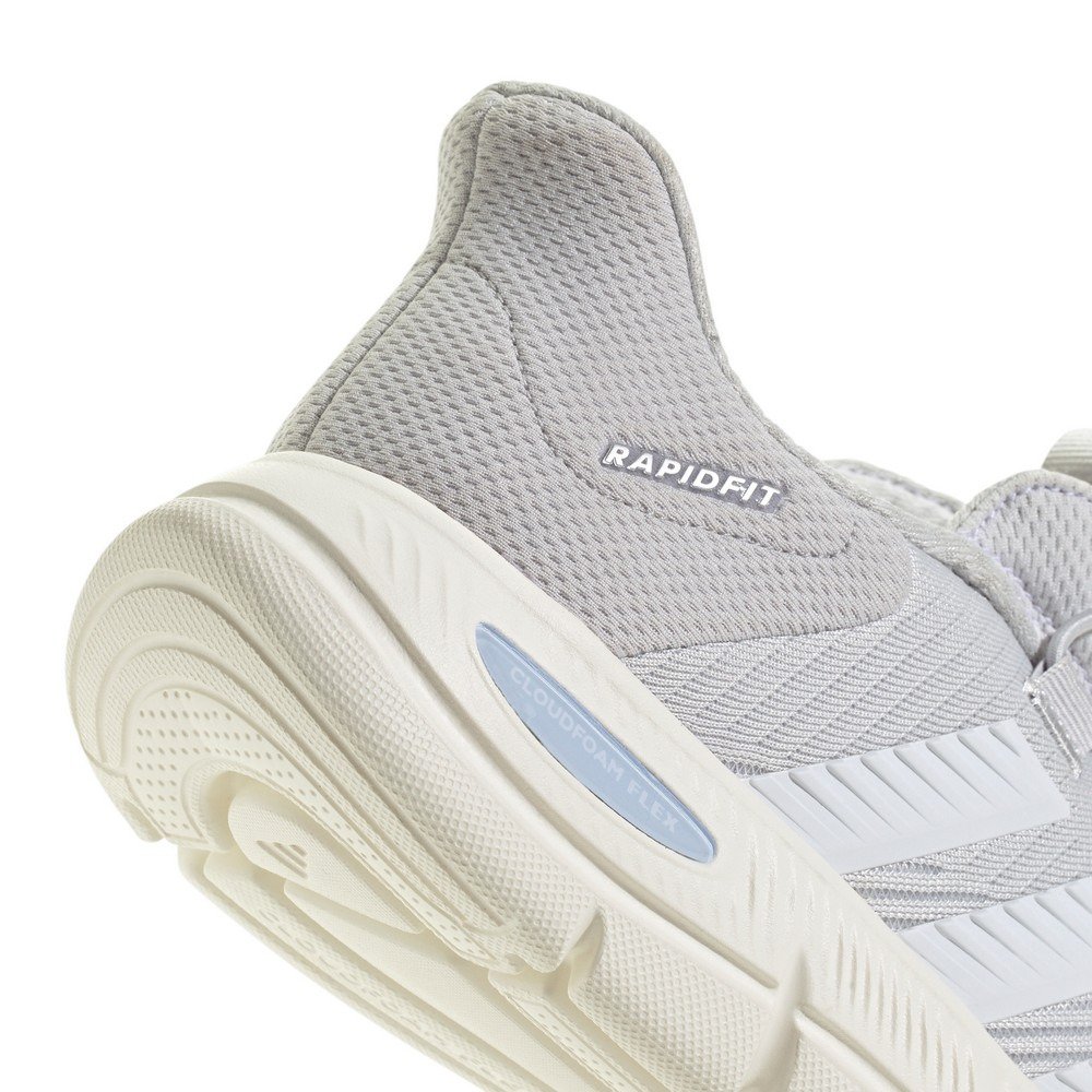 アディダス（adidas）（レディース）スニーカー ウォーキングシューズ クラウドフォーム フレックス ラピッドフィット グレー ホワイト ONE09-HP7003