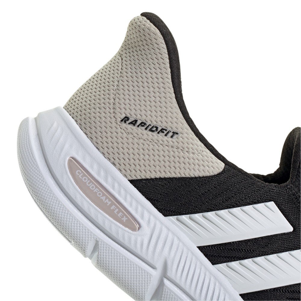 アディダス（adidas）（レディース）スニーカー ウォーキングシューズ クラウドフォーム フレックス ラウンジ ラピッドフィット ブラック ホワイト ONE24-HQ4941